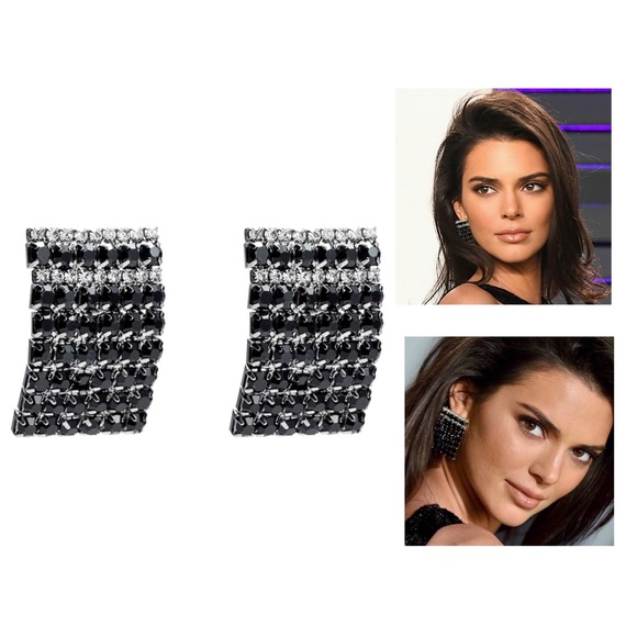 Jewelry - 3/$30 - Black & Clear Pave Crystal Stud Earrings
